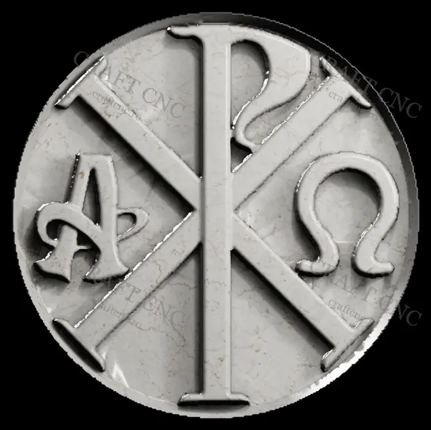 Medalion cruce biserica — model CNC