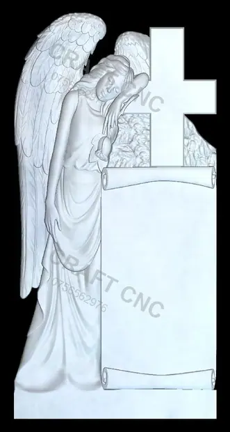 Înger cu trandafir și papirus — model CNC
