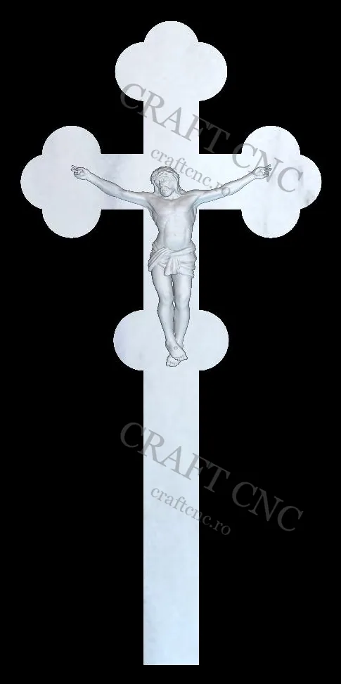 Isus pe cruce — model CNC 3D pentru marmură și granit