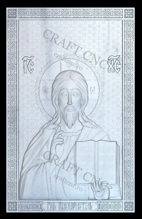 Icoană Isus — model CNC 3D pentru marmură și granit