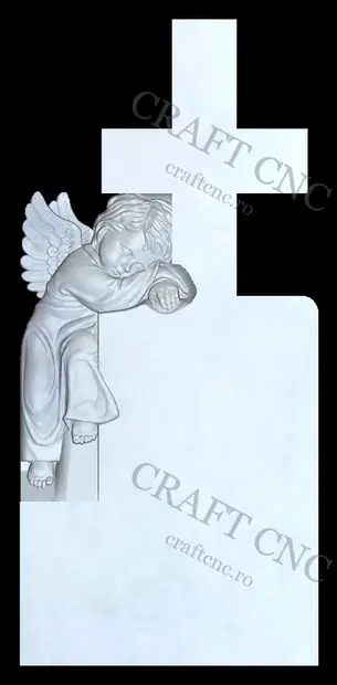 Cruce cu îngeraș — model CNC pentru marmură și granit