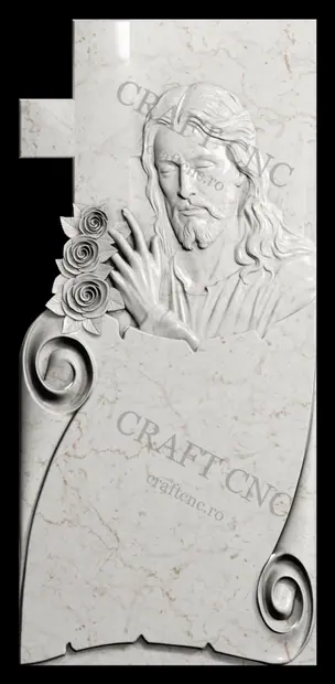 Cruce cu Isus și papirus — model CNC