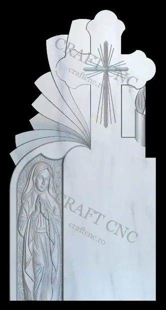 Cruce cu raze și maica — model CNC