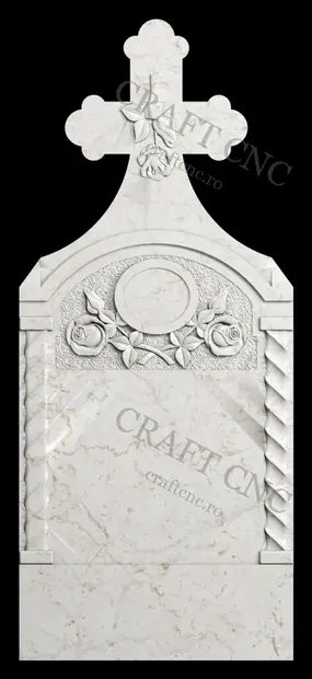 Cruce cu coloane și trandafiri — model CNC