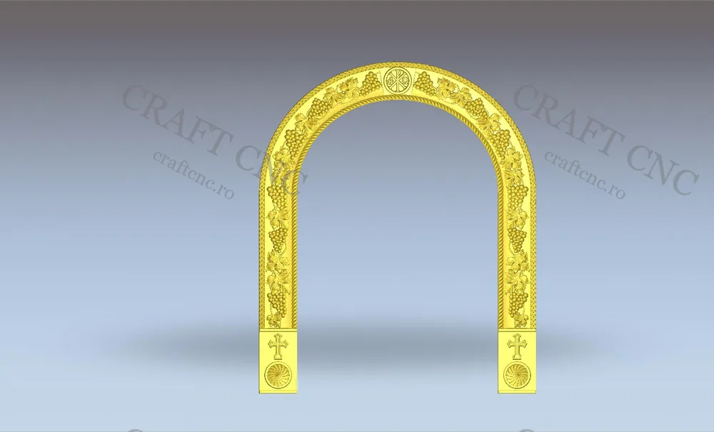 Ancadrament cu struguri — model CNC 3D pentru marmură și granit