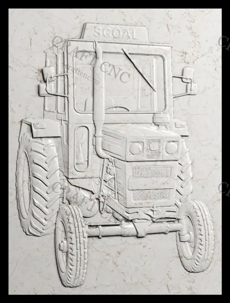 Tractor și inimă cu înger — model CNC