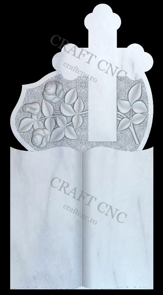 Cruce trifoi cu trandafir și carte — model CNC, Craft CNC