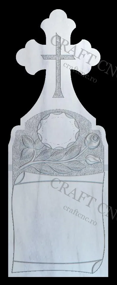 Cruce cu papirus și trandafiri — model CNC, Craft CNC