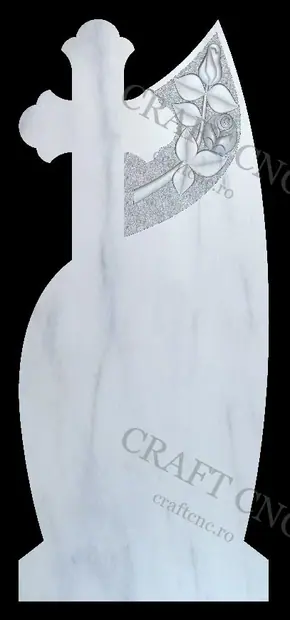 Cruce lacrimă cu trandafir — model CNC