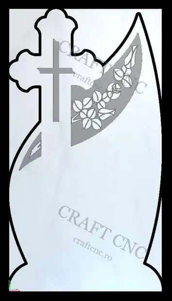 Cruce lacrimă cu trandafir — model CNC