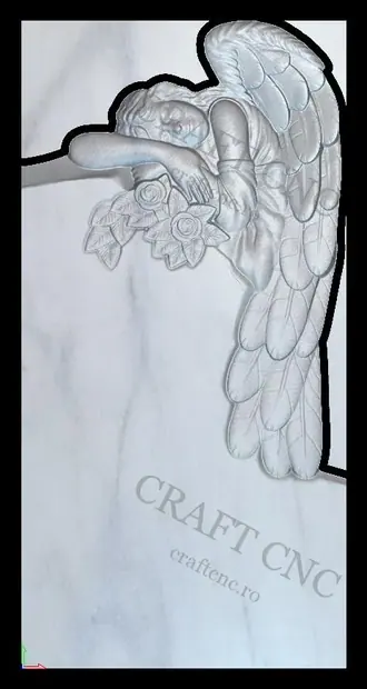(Dreapta) monument cu înger — model CNC
