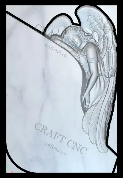 (Dreapta) monument cu înger — model CNC
