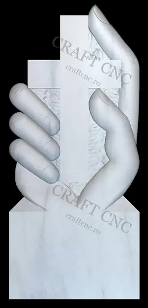 Mâini și cruce — model CNC