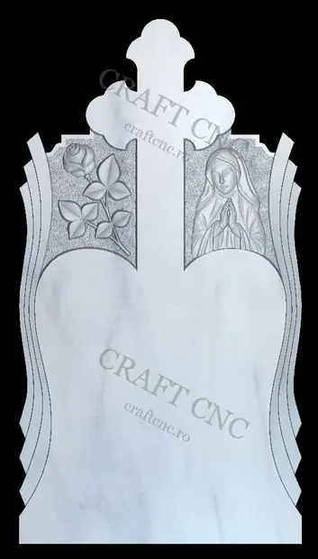Monument cu trandafir și maica — model CNC