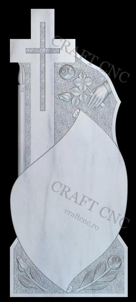 Cruce cu papirus și trandafiri — model CNC, Craft CNC