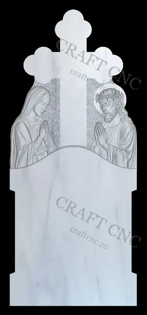 Cruce trifoi cu maica și Isus — model CNC