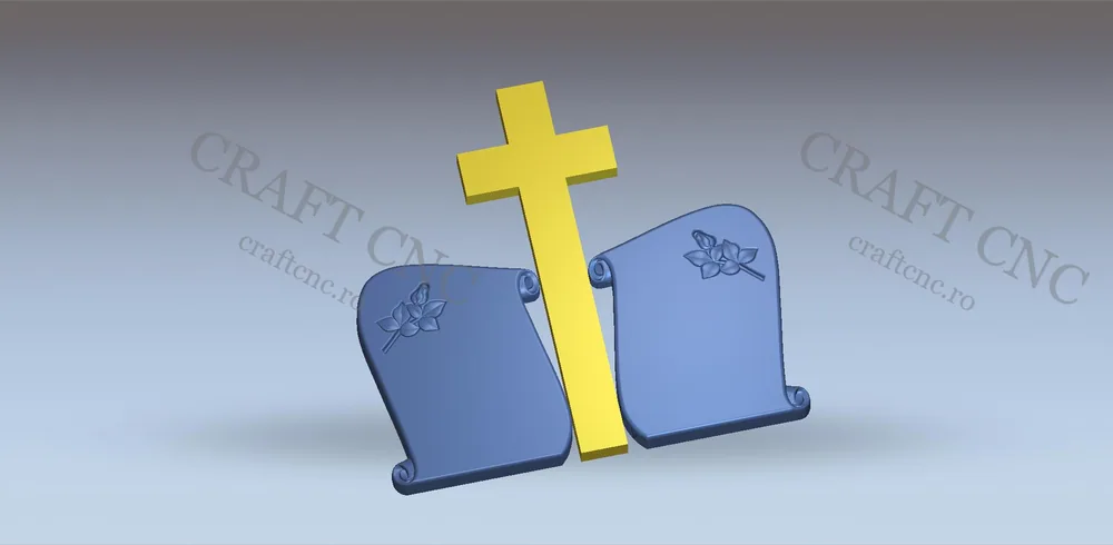 Papirus și floare dublu — model CNC 3D pentru marmură și granit