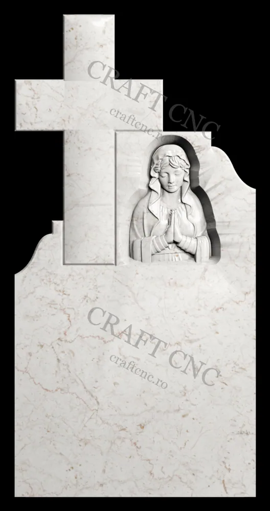 Cruce dreapta cu maica — model CNC 3D pentru marmură și granit