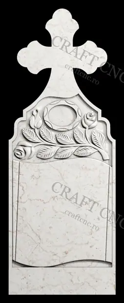 Cruce cu trandafiri și carte — model CNC