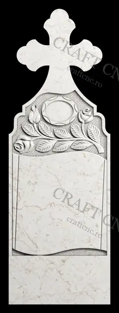 Cruce cu trandafiri și carte — model CNC