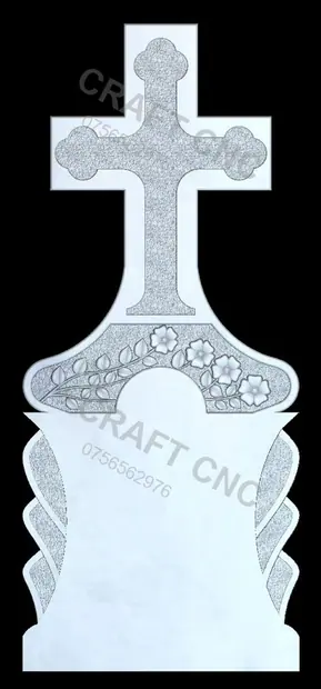 Cruce dreapta cu flori — model CNC