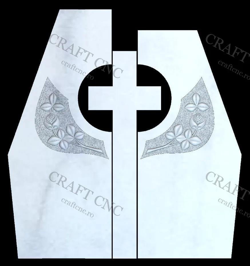 Monument dublu — model CNC 3D pentru marmură și granit