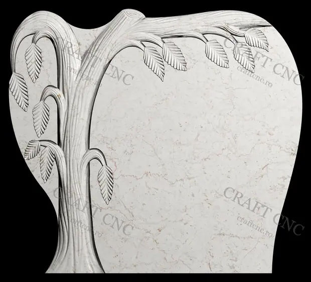 Monument cu frunze și copac — model CNC
