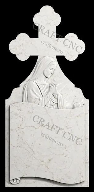 Cruce cu maica și papirus — model CNC
