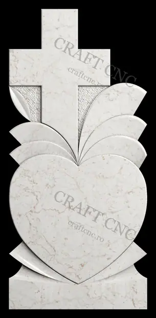 Cruce cu inimă și raze — model CNC