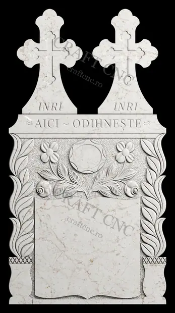 Cruce dublă cu flori — model CNC
