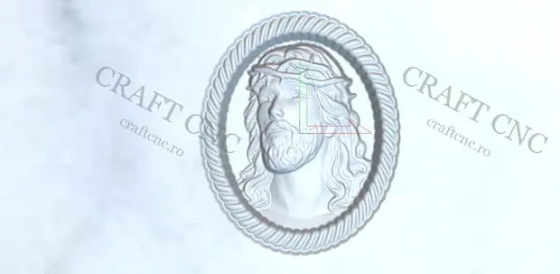 Medalion Iisus — model CNC