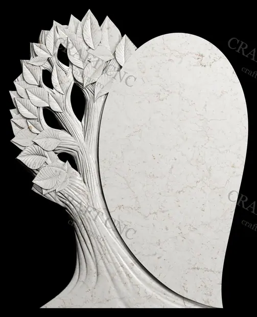 Monument cu lacrimă și copac — model CNC