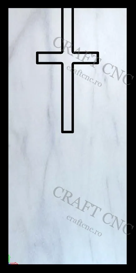 Monument cu cruce dreapta — model CNC 3D pentru marmură și granit