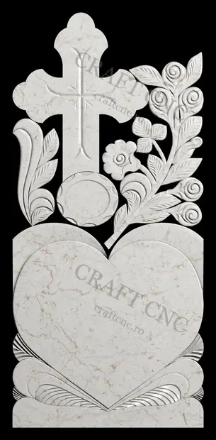 Semitrifoi cu frunze și inimă - 60x130x6cm și 8cm — model CNC