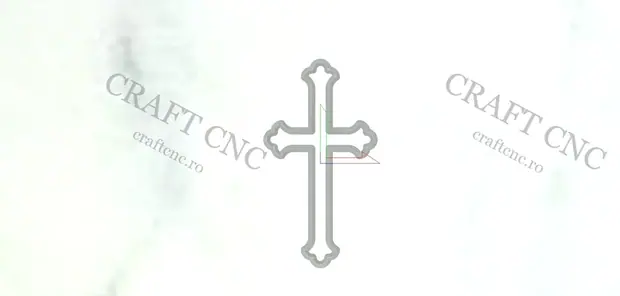 Cruce trifoi mică pentru gravură — model CNC