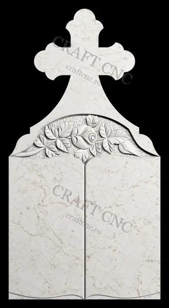 Semitrifoi cu trandafir si carte — model CNC