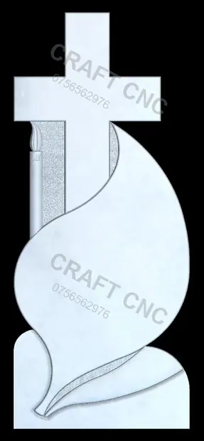 Cruce cu frunză și lumânare — model CNC