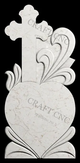 Semitrifoi cu frunze si inima — model CNC