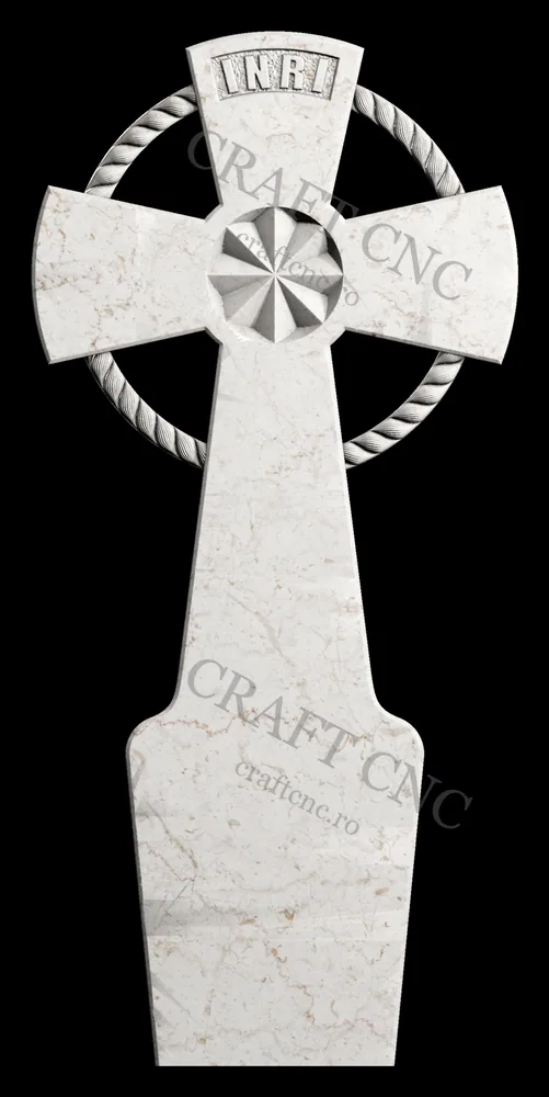 Cruce celtică cu sfoară — model CNC 3D pentru marmură și granit