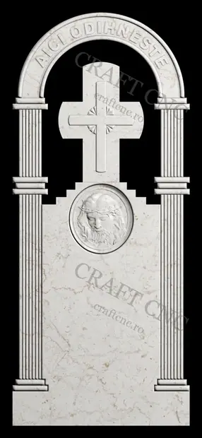 Monument cu arcadă și medalion Iisus — model CNC