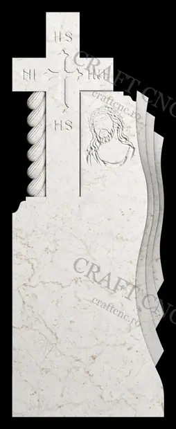 Cruce dreaptă cu Iisus și raze — model CNC