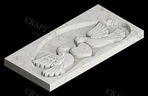 Ornament cu doi porumbei și inimă — miniatură 2