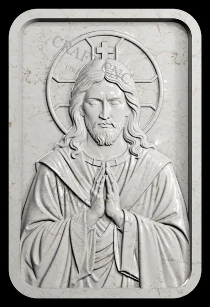 Icoană cu Iisus — model CNC