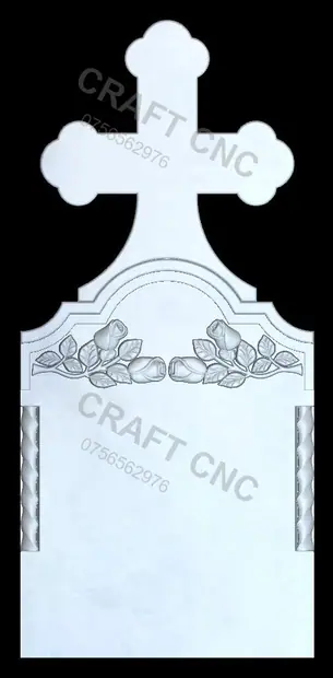 Cruce cu coloane și trandafiri — model CNC
