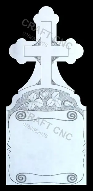 Cruce cu papirus și trandafiri — model CNC
