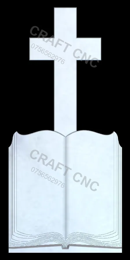 Cruce cu carte — model CNC 3D pentru marmură și granit