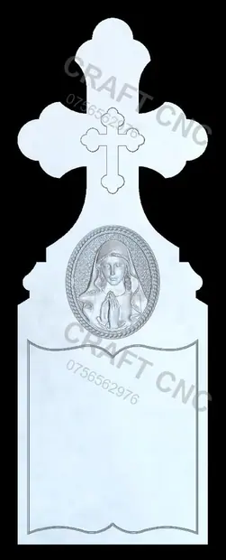 Cruce cu medalion maica — model CNC