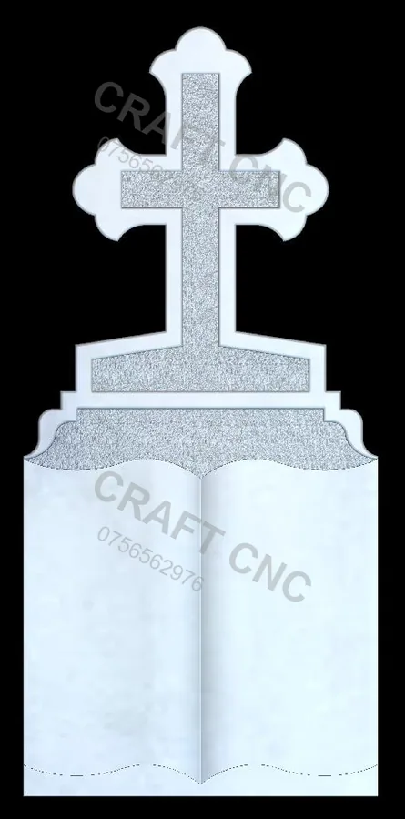 Cruce cu carte — model CNC 3D pentru marmură și granit