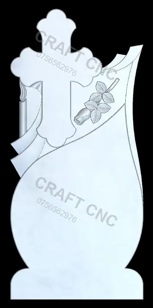 Cruce lacrimă cu trandafir — model CNC