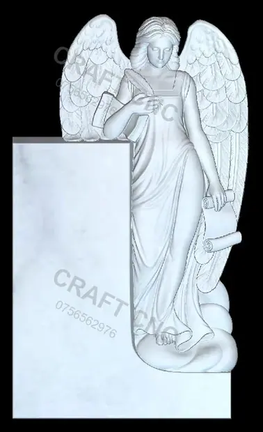 Monument cu fecioară și papirus — model CNC
